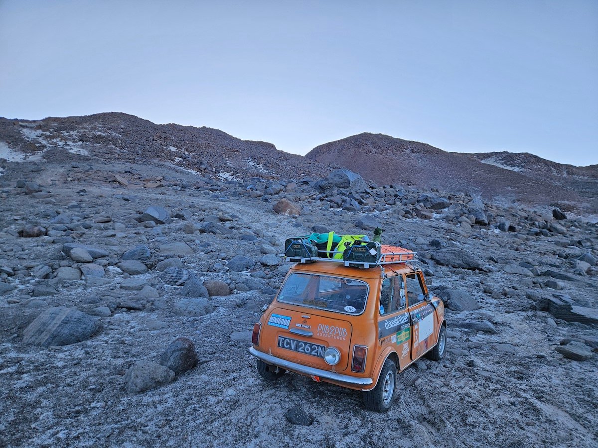 1974 Mini at Ojos del Salado